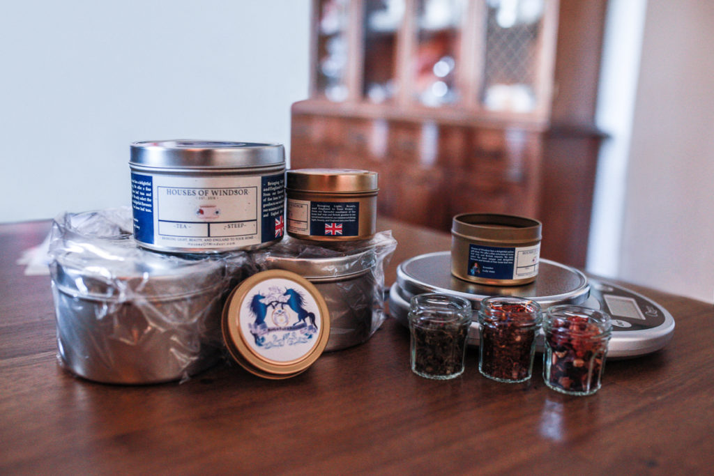 Orlando Branding Photographer - Houses of Windsor tea canisters.