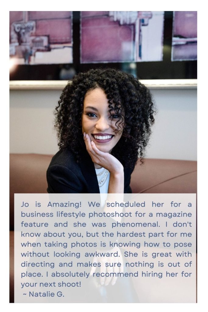 Picture of a Lady with caption including review of Jocelyn Espejo Photography